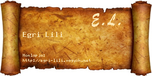 Egri Lili névjegykártya